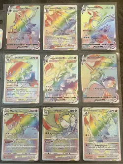 Pokemon 9 Card Secret Rare Rainbow VMAX AND VSTAR NM LOT DIALGA,MELMETAL,URSHIFU - Image 1