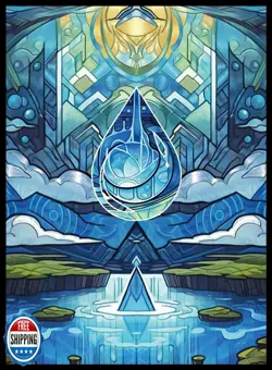 UAONO MTG Card Sleeves 100ct - Island - Art Card Sleeves Deck Pro - Image 1