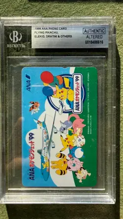 Pokemon 2000 Phone Card Ana Airlines BGS Altered Flying Pikachu Elekid Dratini - Image 1