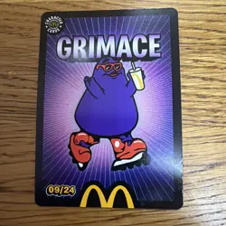 Grimace 09/24 Mcdonalds Trading Card 2026 UnRedeemed trading card - Image 1