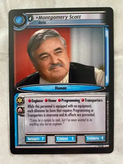 Star Trek CCG 2E SNW MONTGOMERY SCOTT RELIC Rare Card NEVER PLAYED - Image 1