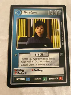 Star Trek CCG 1E FC ALYSSA OGAWA Rare Card NEVER PLAYED - Image 1