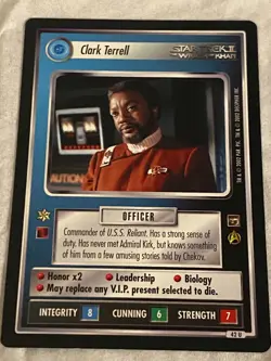 Star Trek CCG 1E TMP CLARK TERRELL Card NM - Image 1