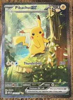Pokemon Pikachu EX Thunderbolt Holo Card ASC EN 276/217 English | Pack Fresh! - Image 1