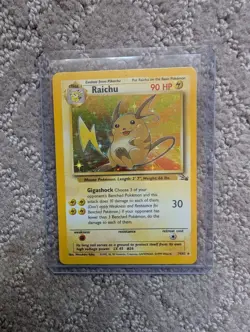 Pokemon TCG Raichu Holo Rare Card 14/62 Fossil Unlimited - Image 1
