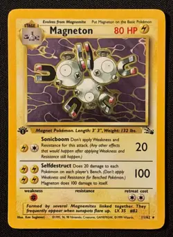 1st Edition Magneton - Fossil - Holo - #11/62 - Vintage Pokemon Card 1999 WOTC - Image 1