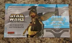 2002 Topps Widevision Star Wars Attack Of The Clones WATTO Autograph Card - Image 2