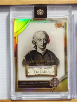 Charles Carroll 2025 Pieces Of Past 1776 Freedom Fighters GOLD RELIC card #148 - Image 2