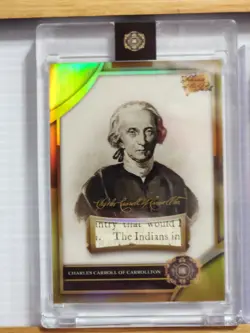 Charles Carroll 2025 Pieces Of Past 1776 Freedom Fighters GOLD RELIC card #148 - Image 3
