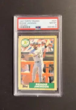 1987 Topps Traded Tiffany Hall Of Fame Reggie Jackson Graded Baseball Card #52T - Image 1