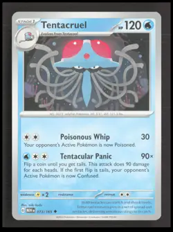 Tentacruel 073/165 Uncommon Scarlet & Violet 151 Pokemon tcg Card CB-1-2-B-49 - Image 1