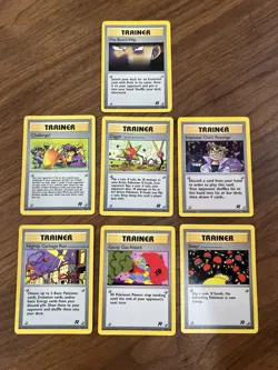 Complete Team Rocket Uncommon & Common Trainer Pokemon Card Set - Image 1