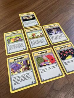 Complete Team Rocket Uncommon & Common Trainer Pokemon Card Set - Image 3