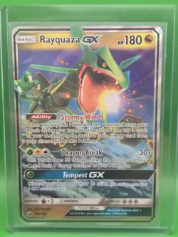 Pokemon TCG Rayquaza GX Holo Ultra Rare Card Celestial Storm 109/168 - Image 1