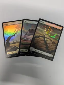 MTG Magic The Gathering - Foil Full Art Plains Land Bundle x3 - Image 1