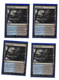 MTG Polluted Delta Khans of Tarkir Playset Regular NM - Image 1