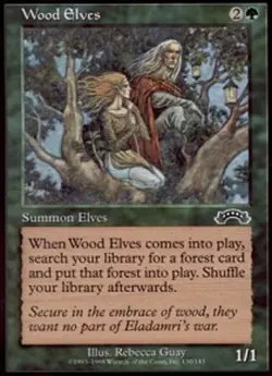 MTG - Wood Elves - Exodus - MP, English Magic FLAT RATE SHIP - Image 1
