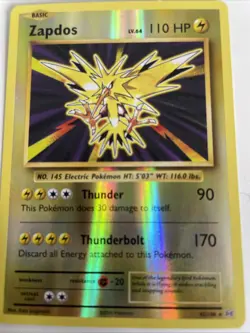Pokemon TCG Zapdos Evolutions 42/108 Reverse Holo Rare Card - Image 1