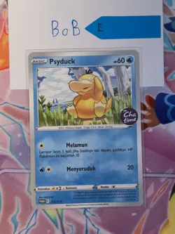 Pokemon TCG Indonesia Psyduck Chatime Promo 352/S-P LP E - Image 1