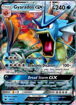 ULTRA RARE Gyarados GX 18/111 Pokemon SM Sun Moon Crimson Invasion Holo Rare LP - Image 1