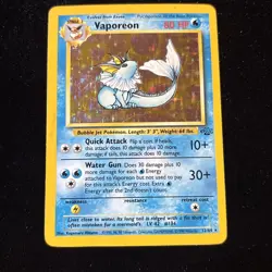 Vaporeon Holo Rare 12/64 Pokemon Jungle WOTC English NM TCG Card - Image 1