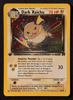 1st Edition Dark Raichu - Team Rocket - Holo - #83/82 - Vintage Pokemon Card - Image 2