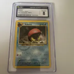 Pokemon Kabuto Neo Discovery 56/75 Stage 1 Common CGC 8 English 2001 Regular - Image 1