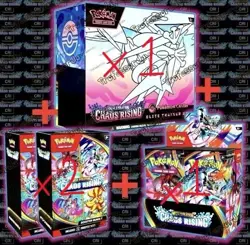 CHAOS RISING Pokemon Center ETB x1 + Booster Box + Booster Bundle x2 Presale - Image 1