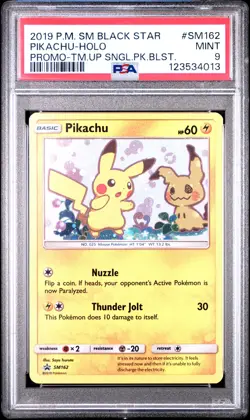 2019 POKEMON SM BLACK STAR PROMO TEAM UP SINGLE PACK BLISTERS PIKACHU-HOLO PSA 9 - Image 1
