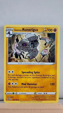 Galarian Runerigus [LP] - Pokemon TCG Rebel Clash 102/192 [Rare] - Image 1