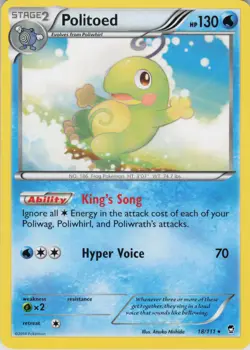 Politoed 18/111 Rare Furious Fists Pokemon Near Mint - Image 1