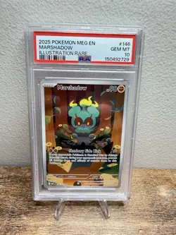2025 POKEMON MEG EN-MEGA EVOLUTION 146 MARSHADOW ILLUSTRATION RARE - PSA 10 - Image 1