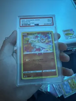 2021 POKEMON SWORD & SHIELD SHINING FATES #017 RESHIRAM PSA 9 MINT - Image 1