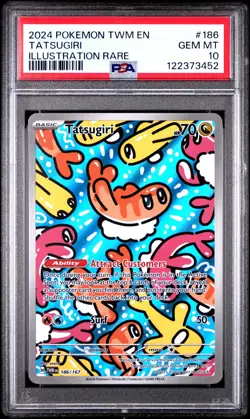 2024 POKEMON TWM EN-TWILIGHT MASQUERADE ILLUSTRATION RARE #186 TATSUGIRI PSA 10 - Image 1