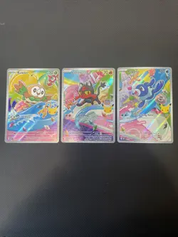 Pokemon TCG First Partner Illustration Collection Series 1 Alola Gen 7 Starters - Image 1