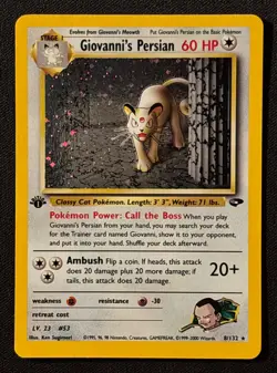 1st Edition Giovanni's Persian - Gym Challenge Holo - #8/132 - Vintage Pokemon - Image 2