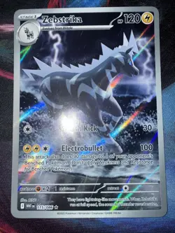 2025 TCG Pokemon #115 Zebstrika 115/086 Full Art Illustration Rare White Flare - Image 1