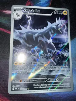 2025 TCG Pokemon #115 Zebstrika 115/086 Full Art Illustration Rare White Flare - Image 3