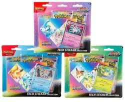 Pokemon TCG Prismatic Evolutions Tech Sticker Collection Set Lot Of 3 Sealed New - Image 1