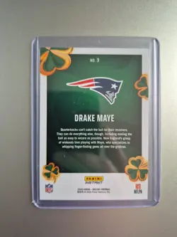 2025 Panini Instant Football Lucky Clover Insert Drake Maye #3 Patriots - Image 2