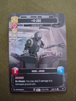 Star Wars Unlimited K-2SO Locking The Vault LAWP 28 Foil Promo C-3OP SWU - Image 1