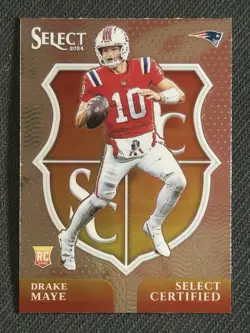 2024 Panini Select Drake Maye Certified Rookie RC #3 New England Patriots LXMVPU - Image 1