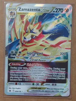 Zamazenta Vstar 99/159 Crown Zenith Pokemon Card NM Pack Fresh - Image 1