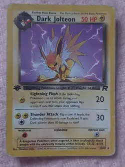 Dark Jolteon 38/82 Team Rocket 1st Edition Pokemon Card - Image 1