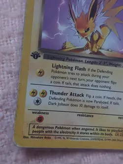 Dark Jolteon 38/82 Team Rocket 1st Edition Pokemon Card - Image 2