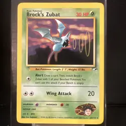 Pokemon Card Brock's Zubat Gym Heroes 24/132 Rare NM/LP - Image 1