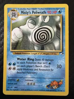 Pokemon Misty's Poliwrath Gym Heroes 31/132 Rare Stage 2 90 HP Regular Card 2000 - Image 1