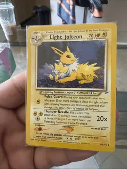 Pokemon TCG Neo Destiny Jolteon Light Play 48/105 LP Rare Card - Image 1