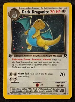 1st Edition Dark Dragonite - Team Rocket - Holo - #5/82 - Vintage Pokemon Card - Image 2
