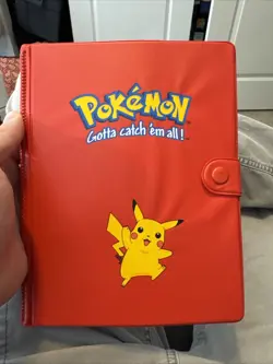 RARE Vintage Red Pokemon Gotta Catch 'Em All Binder Card Album Pikachu - Image 1